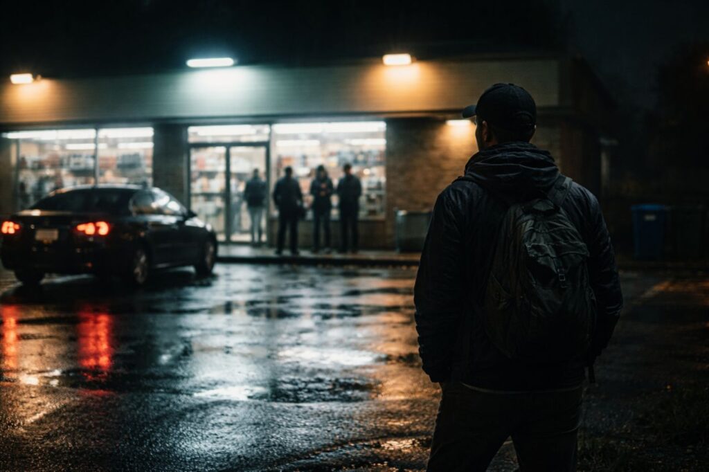 situational awareness with person observing surroundings and identifying risks early in an urban environment