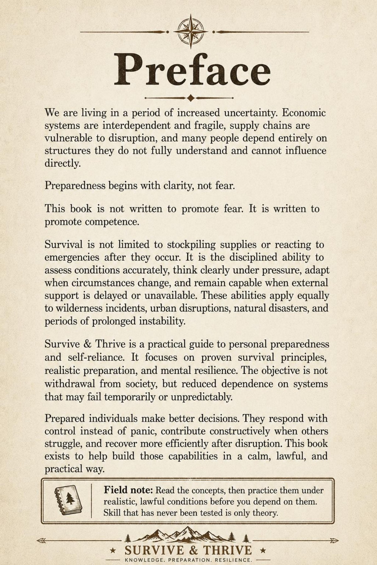 Actual Survive and Thrive PDF page: Preface